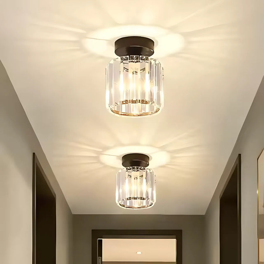 Lustre géorgien classique, 1x E27, abat-jour en verre, noir, métal et verre