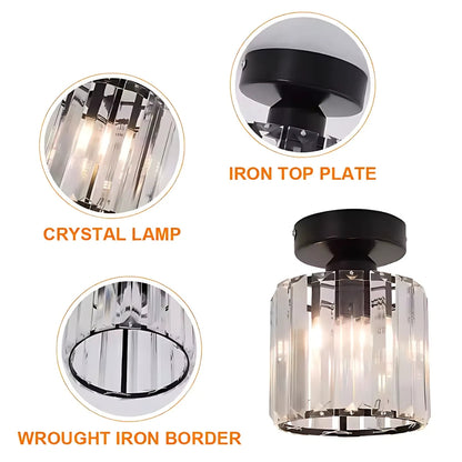 Lustre géorgien classique, 1x E27, abat-jour en verre, noir, métal et verre