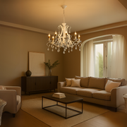 DELLI SANTI Lustre 6xE14, diamètre 49cm, blanc, hauteur réglable