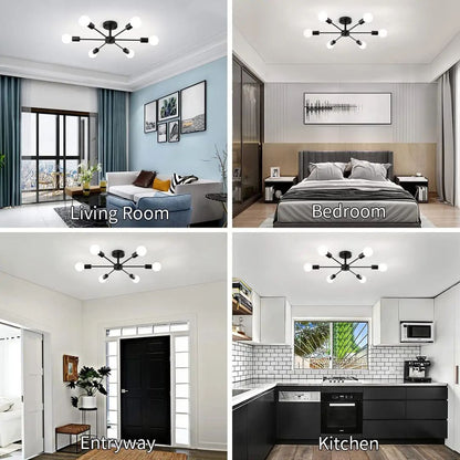 Lustre noir Mikkos 6XE27