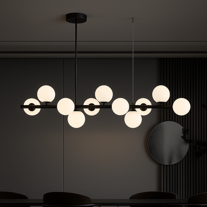 Lustre à ampoule moderne LOFT Pavilion, 11x G9, Noir, Métal, Hauteur réglable