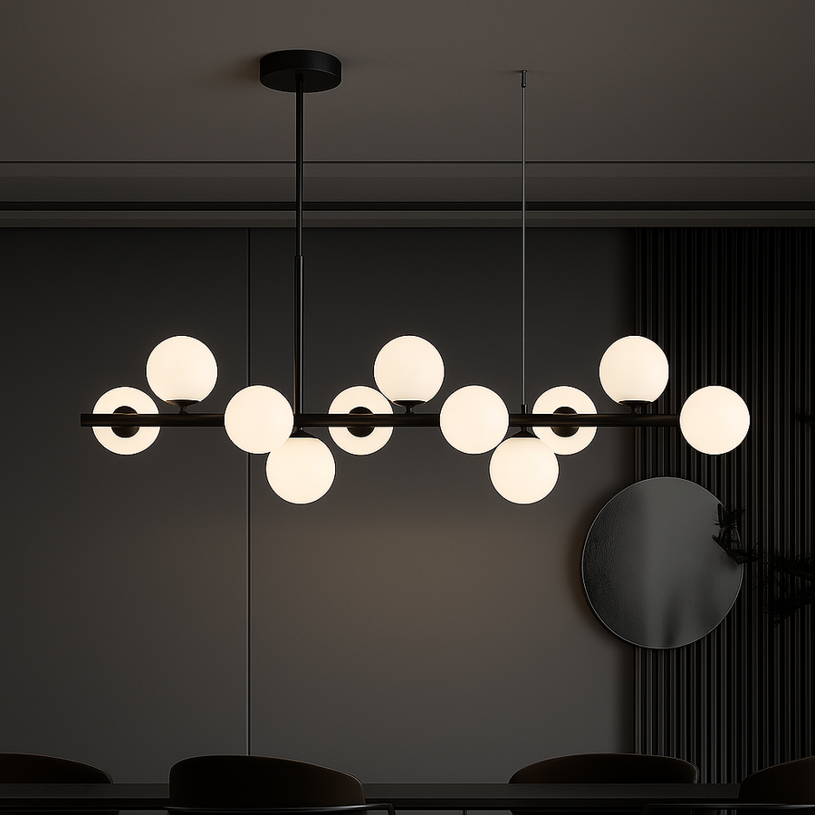 Lustre à ampoule moderne LOFT Pavilion, 11x G9, Noir, Métal, Hauteur réglable