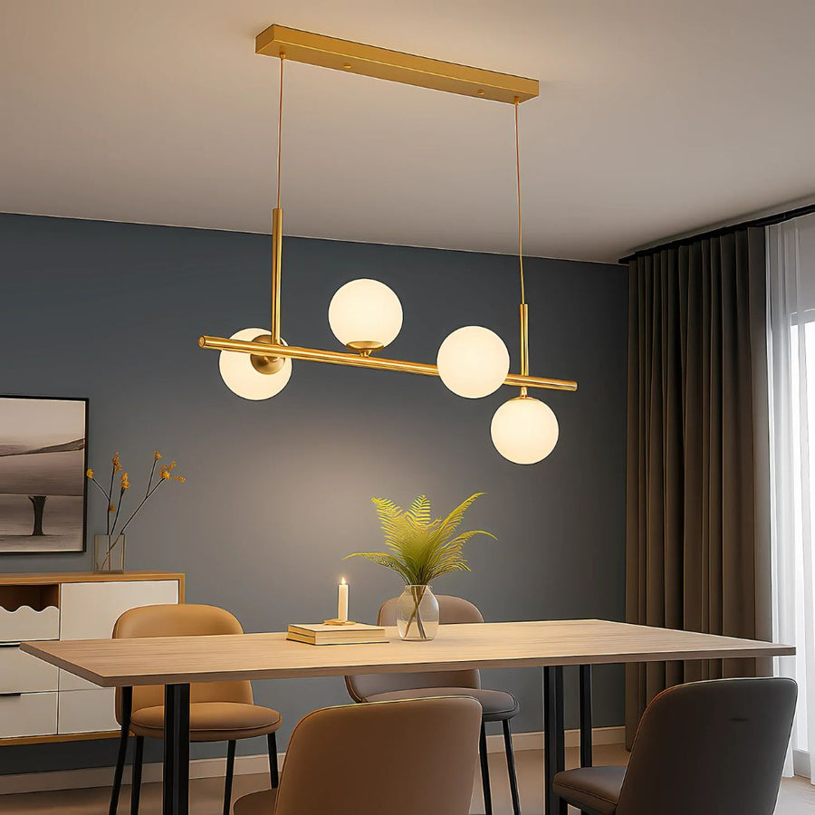 Lustre à ampoule moderne LOFT Pavilion, 4x G9, Or, Métal, Hauteur réglable