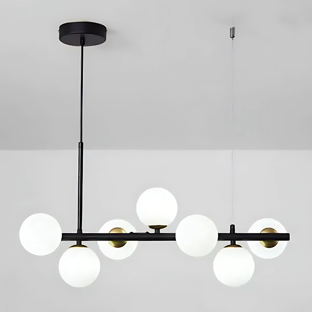 Lustra cu bec moderna LOFT Pavilion, 7x G9, Negru, Metal, Inaltime Reglabila Lustre Moderne Default Title Alessandro Design