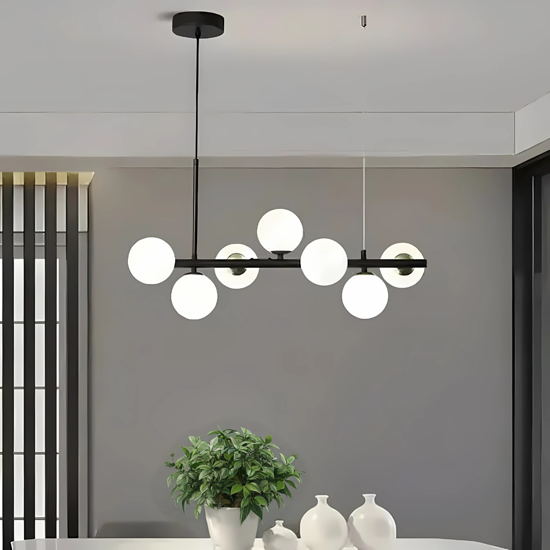 Lustra cu bec moderna LOFT Pavilion, 7x G9, Negru, Metal, Inaltime Reglabila Lustre Moderne Default Title Alessandro Design