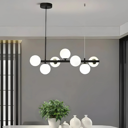 Lustra cu bec moderna LOFT Pavilion, 7x G9, Negru, Metal, Inaltime Reglabila Lustre Moderne Default Title Alessandro Design