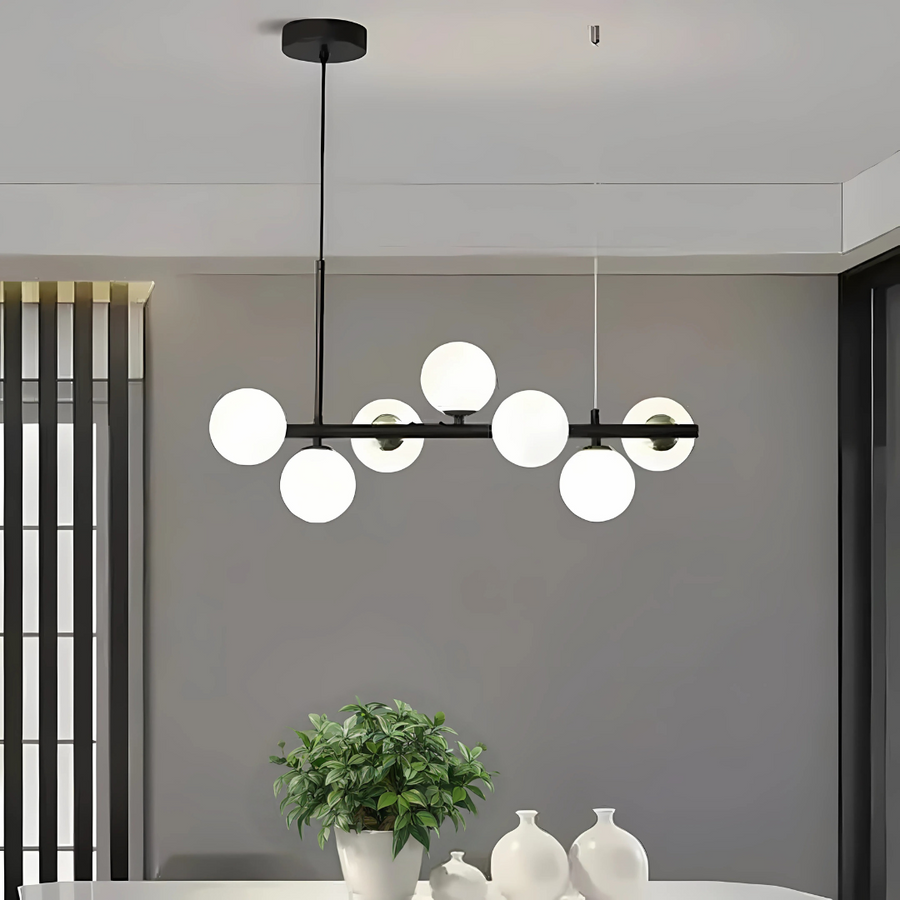 Lustra cu bec moderna LOFT Pavilion, 7x G9, Negru, Metal, Inaltime Reglabila Lustre Moderne Default Title Alessandro Design