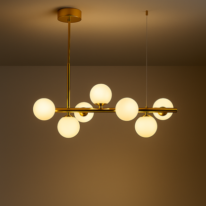 Lustre à ampoule moderne LOFT Pavilion, 7x G9, Or, Métal, Hauteur réglable