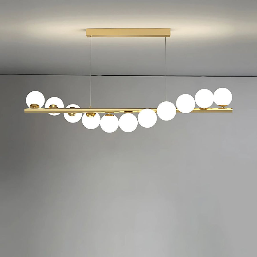 Lustre de salle LOFT, 11x G9, blanc doré, métal, hauteur réglable, élégant