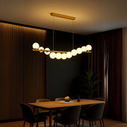 Lustre de salle LOFT, 11x G9, blanc doré, métal, hauteur réglable, élégant