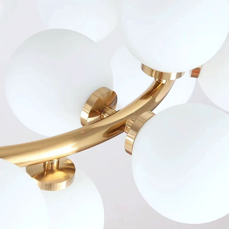 Lustre de chambre LOFT, 25x G9, or blanc, métal, hauteur réglable, moderne