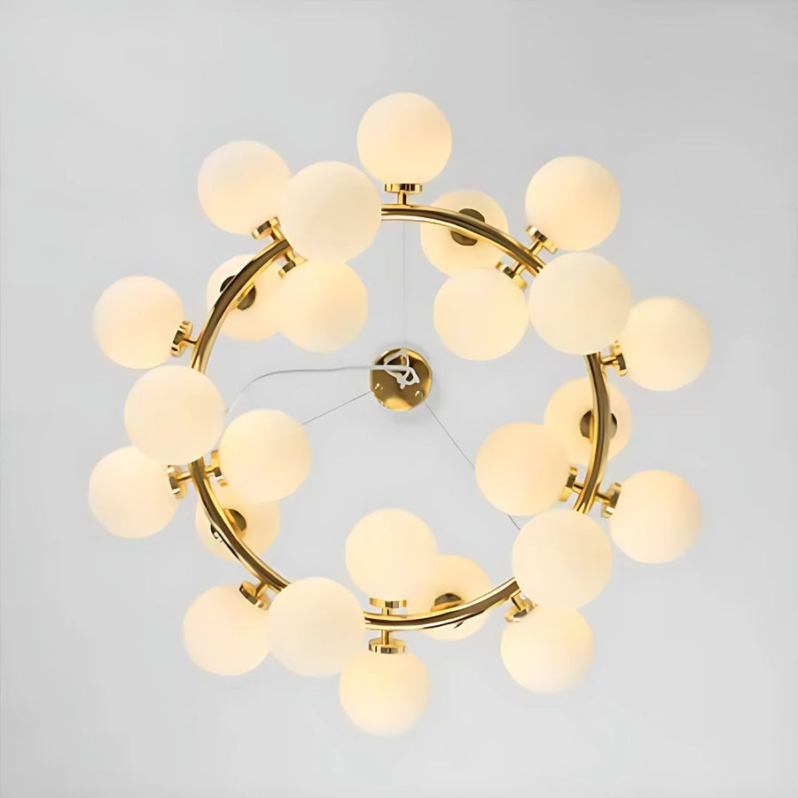 Lustre de chambre LOFT, 25x G9, or blanc, métal, hauteur réglable, moderne