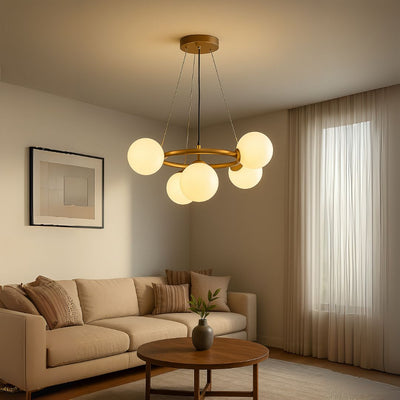 Lustre de chambre LOFT, 5x G9, or blanc, métal, hauteur réglable, moderne