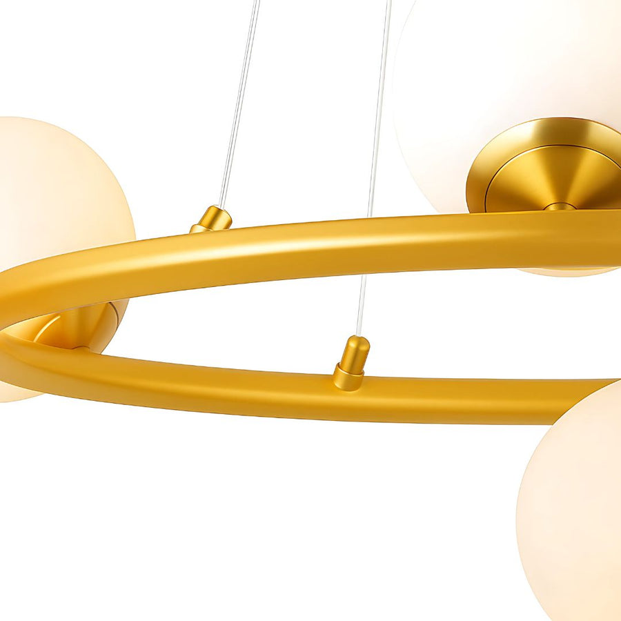 Lustre de chambre LOFT, 5x G9, or blanc, métal, hauteur réglable, moderne