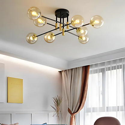 Lustra Morena, 8xE27, Negru Auriu, Metal Lustre Moderne Default Title Alessandro Design