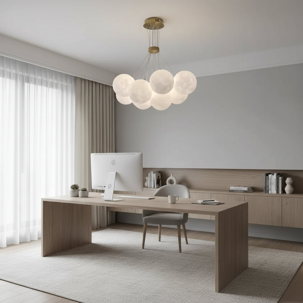 Lustra MODERNA LOFT Bagliore, Glob, 9xE27, Inaltime Reglabila, Auriu Lustre Moderne Default Title Alessandro Design