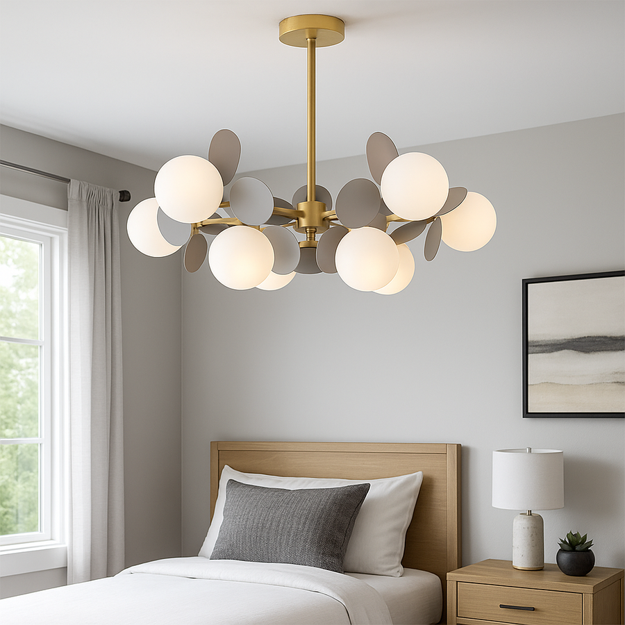 Lustre suspendu SVEN, 15x G9, Gris