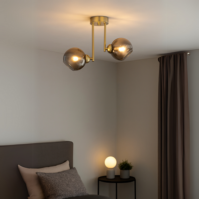 Lustre à ampoule moderne MODUS, 2x E27, Or, Métal