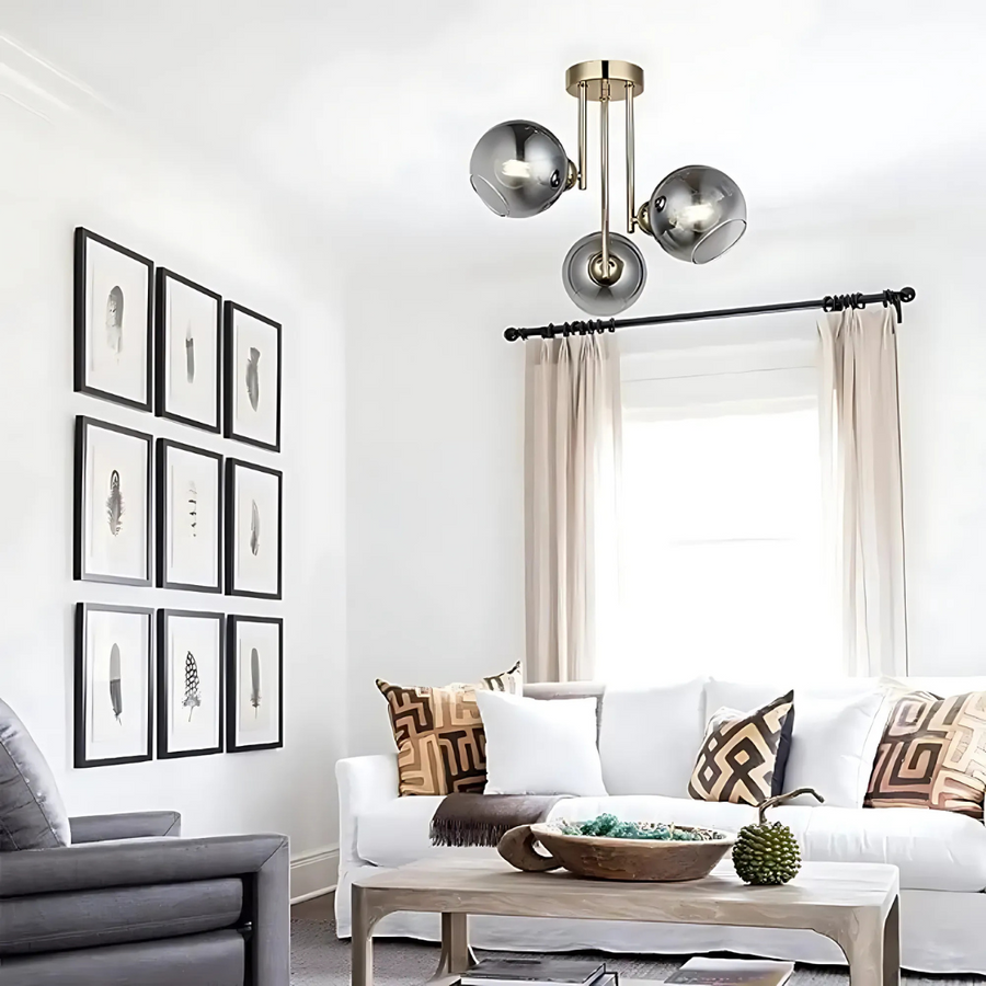 Lustre à ampoule moderne MODUS, 3x E27, Or, Métal