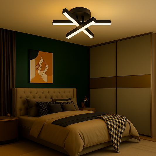 Lustre LED Diego, 26 W, noir, métal, lumière froide/chaude/neutre