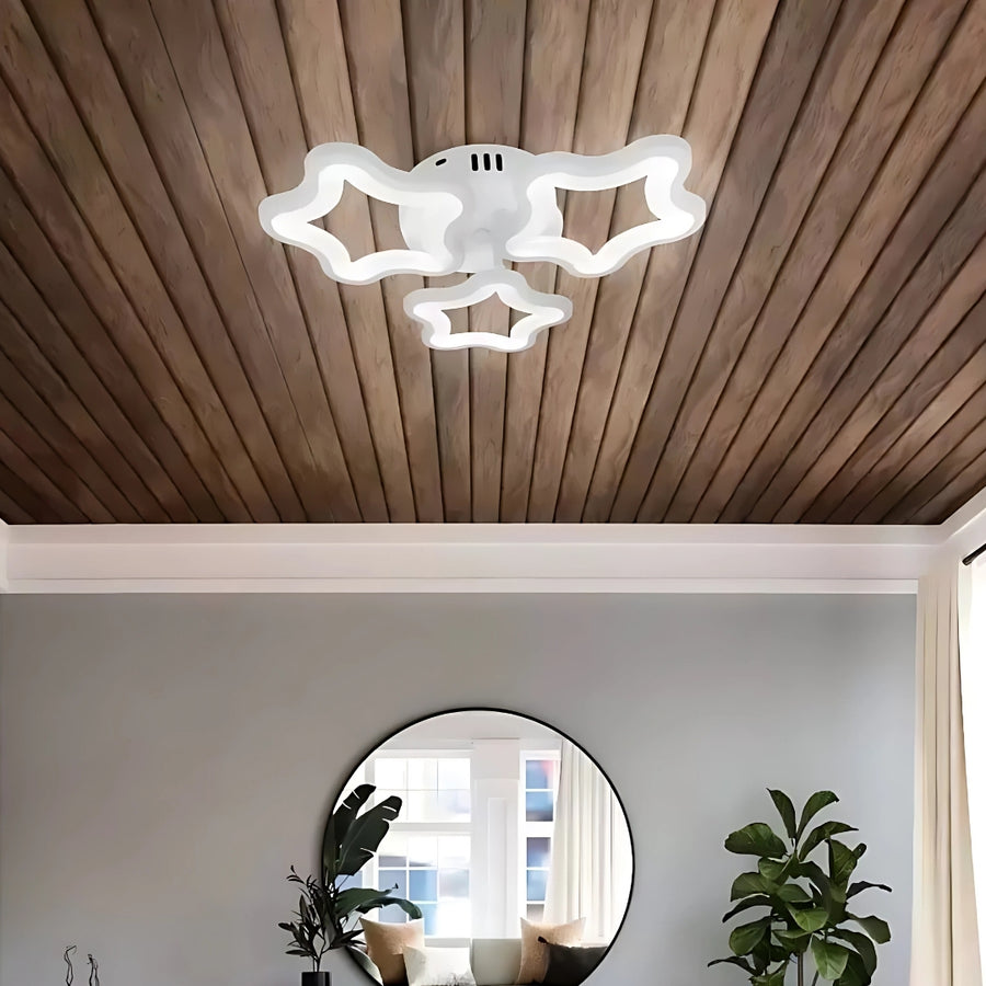 Lustre LED STELARIUM 22W, 3 Étoiles, Lumière froide, Blanc