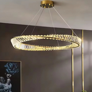 Lustre LED avec télécommande et cristal LUIGI, 35W, Lumière Froide/Chaude/Neutre, Dimmable, Or