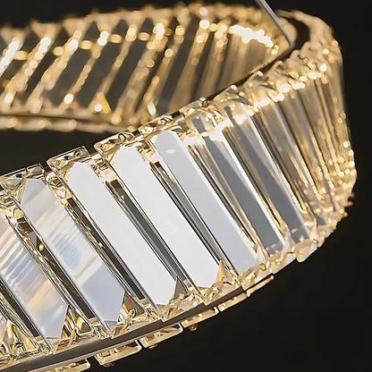 Lustre LED avec télécommande et cristal LUIGI, 35W, Lumière Froide/Chaude/Neutre, Dimmable, Or