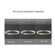 Lustre LED avec télécommande et cristal LUIGI, 35W, Lumière Froide/Chaude/Neutre, Dimmable, Or