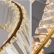 Lustre LED avec télécommande et cristal LUIGI, 35W, Lumière Froide/Chaude/Neutre, Dimmable, Or