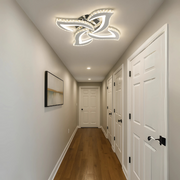 Alejandro Lustre LED avec télécommande, 71 W, 4 fleurs, lumière froide/chaude/neutre à intensité variable, Chrome