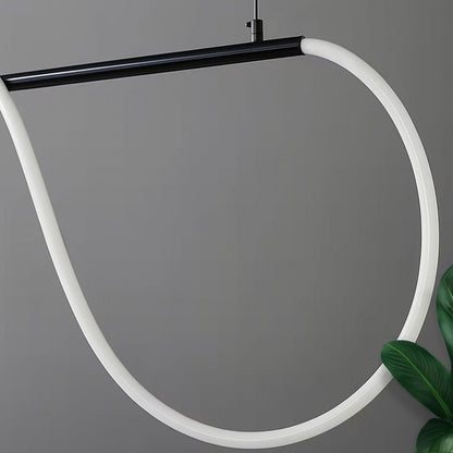 DIVINO Lustre LED avec Tube Flexible en Silicone - 24W, Lumière Orientable, Noir Mat