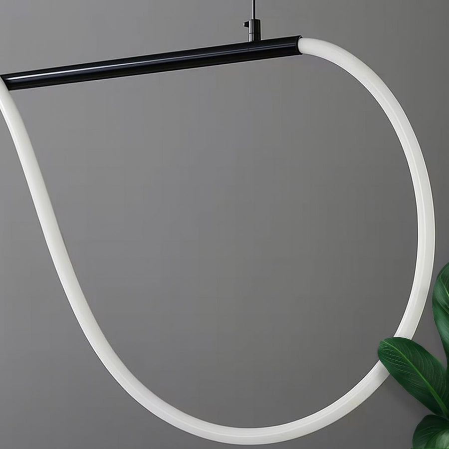 DIVINO Lustre LED avec Tube Flexible en Silicone - 24W, Lumière Orientable, Noir Mat