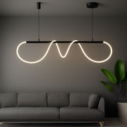 DIVINO Lustre LED avec Tube Flexible en Silicone - 24W, Lumière Orientable, Noir Mat