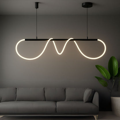DIVINO Lustre LED avec Tube Flexible en Silicone - 24W, Lumière Orientable, Noir Mat