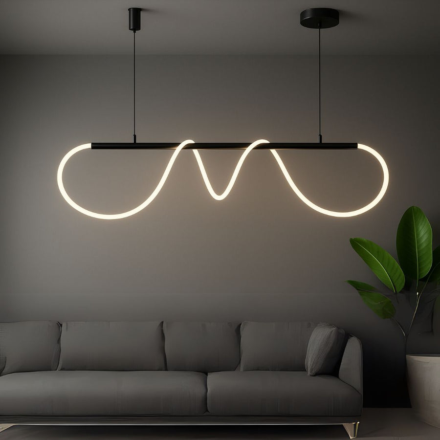 DIVINO Lustre LED avec Tube Flexible en Silicone - 24W, Lumière Orientable, Noir Mat