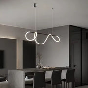 DIVINO Lustre LED avec Tube Flexible en Silicone - 24W, Lumière Orientable, Noir Mat