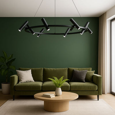 Lustre LED Harman, 29 W, 8 sources, lumière neutre, noir