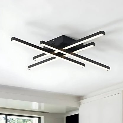 Lustre LED avec télécommande LINEX, 43W, 4 éléments, Linéaire, Lumière Froide/Chaude/Neutre, Dimmable, Noir