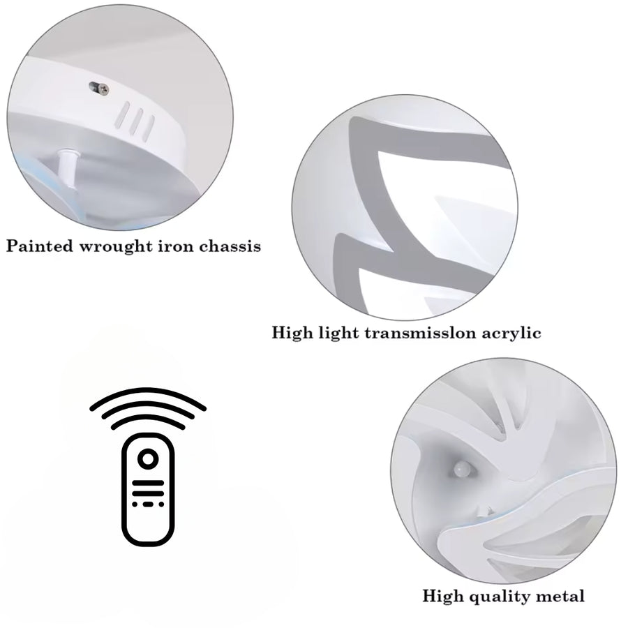 Lustre LED avec télécommande LILY 40W, 3 Éléments, Lumière Froide/Chaude/Neutre, Dimmable, Blanc