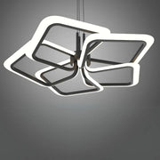 Lustre LED suspendu avec télécommande 104W, 5 carrés, Lumière Froid/Chaud/Neutre, Dimmable, Noir