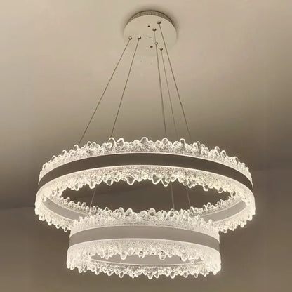 Lustre LED suspendu avec télécommande NIVALIS Duo 127W, Cercles 40x60cm, Lumière Froide/Chaude/Neutre, Dimmable, Hauteur Réglable, Doré