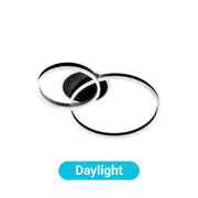 Lustre LED avec télécommande RINOVA 66W, 2 Cercles, Lumière Froide/Chaude/Neutre, Dimmable, Noir