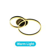 Lustre LED avec télécommande RINOVA 66W, 2 Cercles, Lumière Froide/Chaude/Neutre, Dimmable, Noir