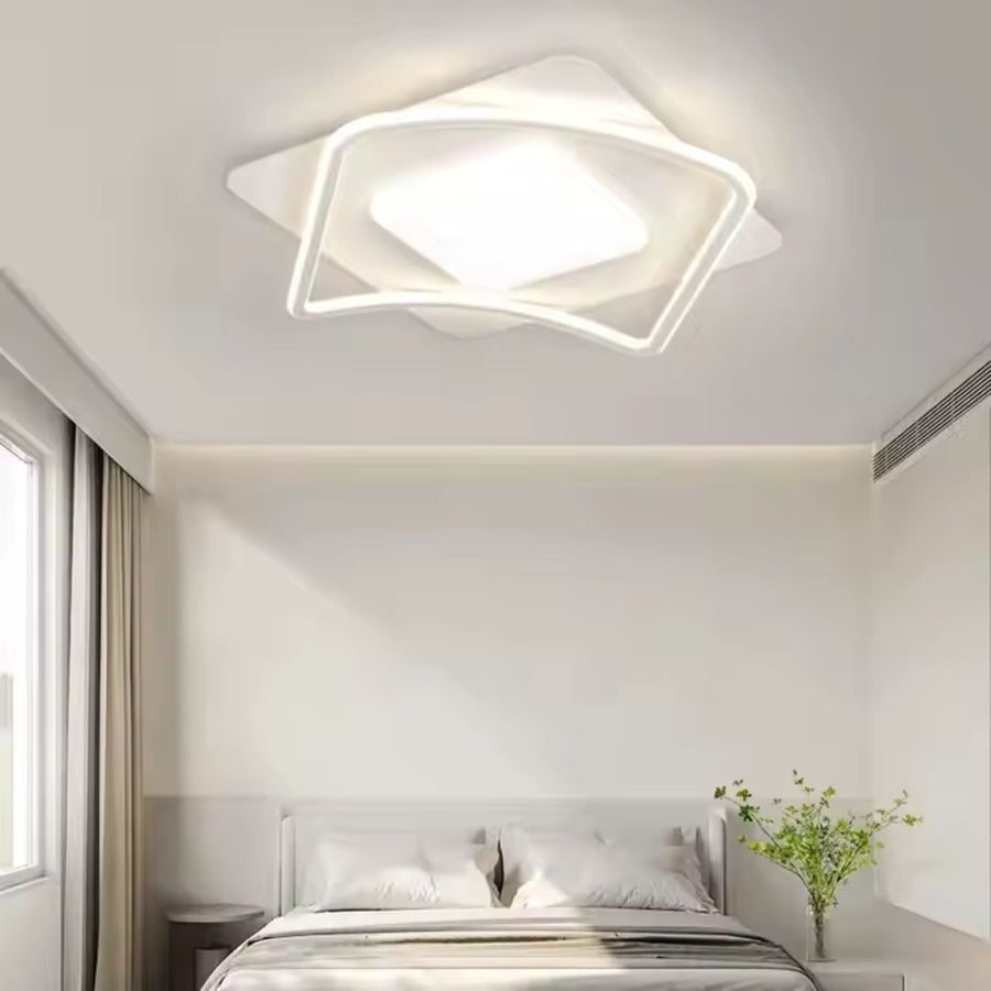 Lustre LED avec télécommande MODERNO 53W, 2 Carrés, Lumière Froide/Chaude/Neutre, Dimmable, Blanc