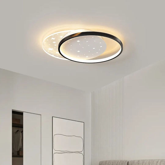 Lustre LED avec télécommande LUNARO 110W, 2 Cercles, Lumière Froide/Chaude/Neutre, Dimmable, Noir Blanc Lustres LED avec Télécommande Titre par Défaut Alessandro Design