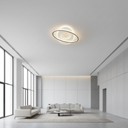 Lustre LED avec télécommande VOLTA 125W, Ovale, Lumière Froide/Chaude/Neutre, Dimmable, Noir