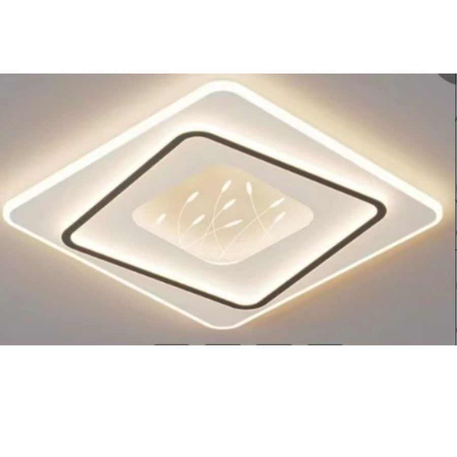 Lustre LED avec télécommande LINEA 125W, Carré, Lumière Froide/Chaude/Neutre, Dimmable, Noir