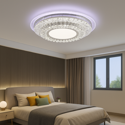 Lustre LED avec télécommande MIRALUX RGB, 70W, Lumière Bleue/Froide/Chaude, Dimmable, Blanc