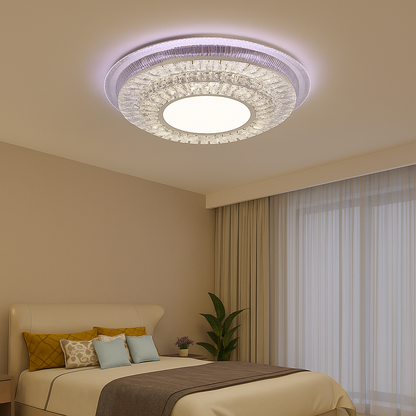 Lustre LED avec télécommande MIRALUX RGB, 70W, Lumière Bleue/Froide/Chaude, Dimmable, Blanc