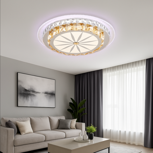 Lustre LED avec télécommande DAVIDE RGB 70W, Lumière Bleue/Froide/Chaude, Dimmable, Blanc